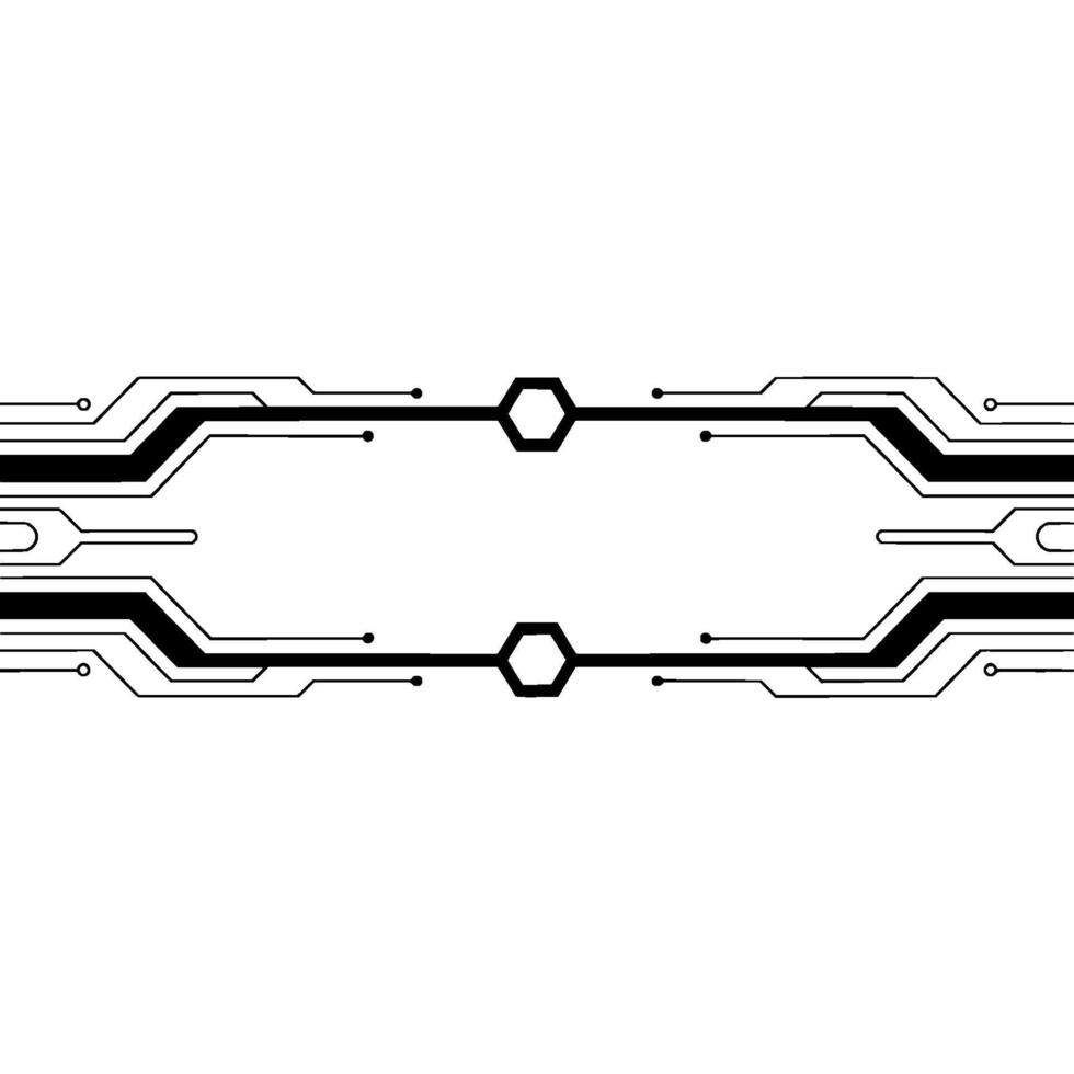 Abstract Circuit Board With Hexagon Elements on White Background vector