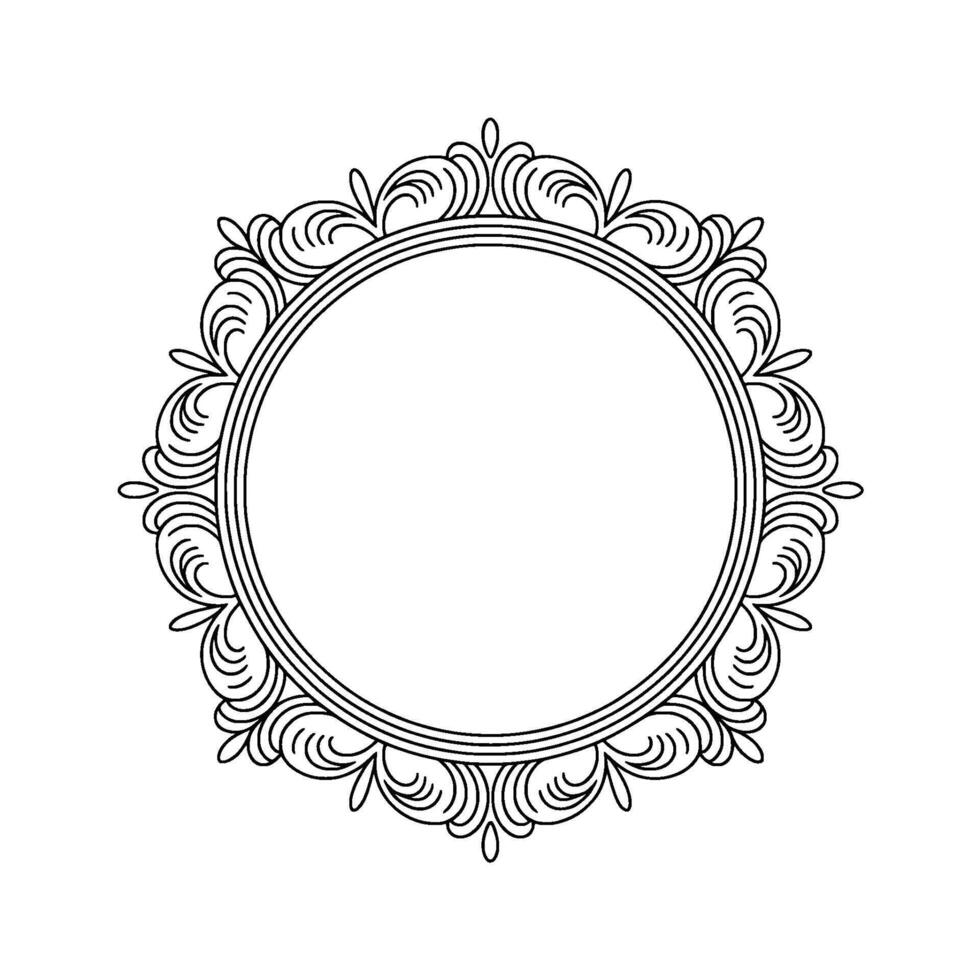 Elegant Decorative Circle Frame, Outline, , Invitation Element vector