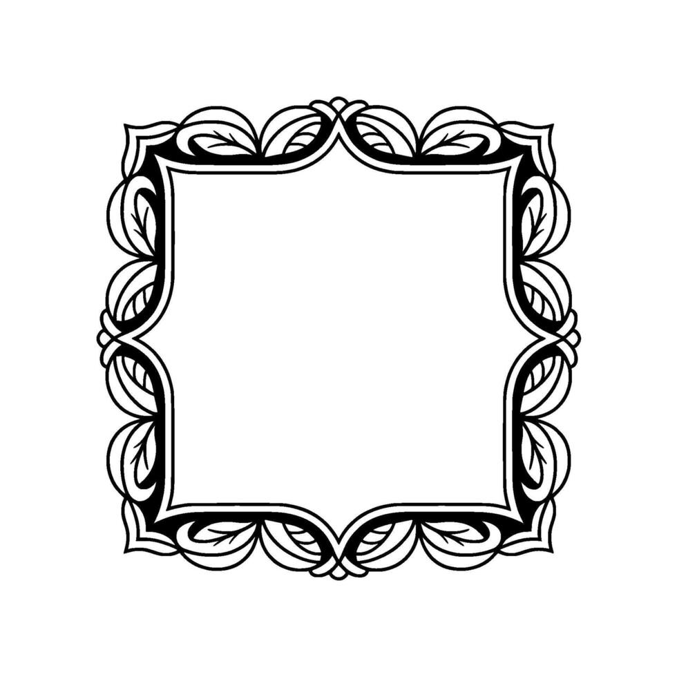 Elegant Floral Frame in Black and White Invitation vector
