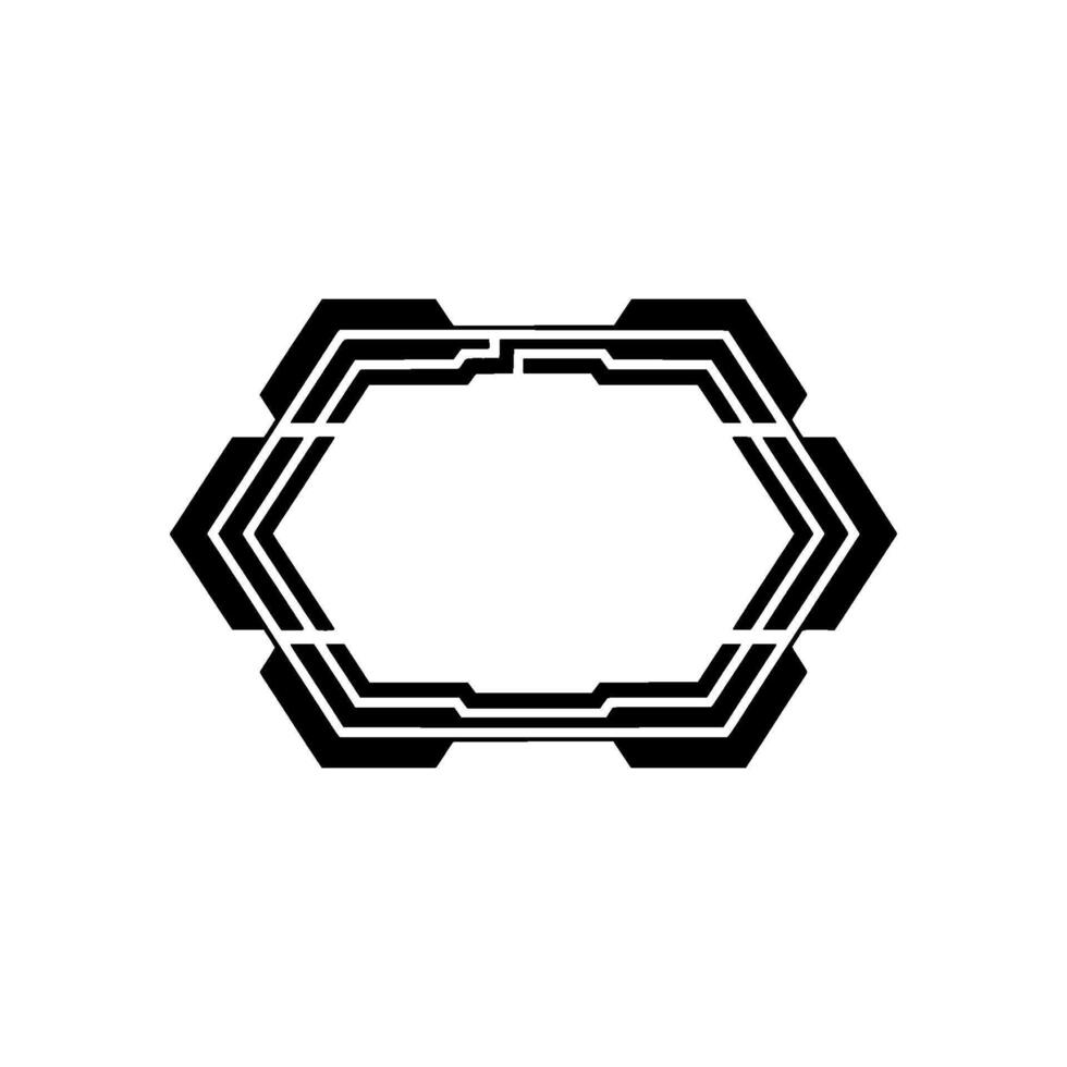 Futuristic Hexagon Frame on White Background vector