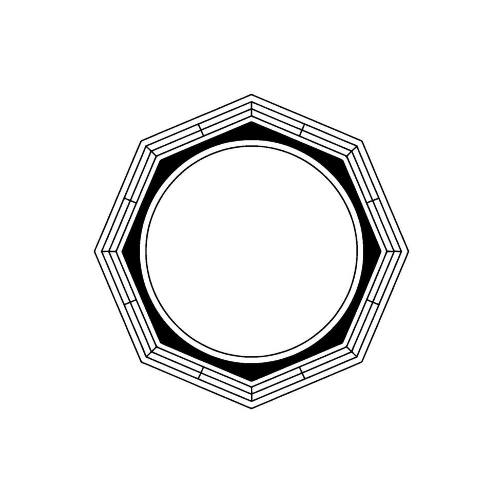 Abstract Geometric Frame With Black Lines on White Background vector