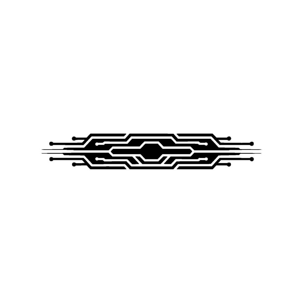 Tech Circuit Line Black and White Abstract vector
