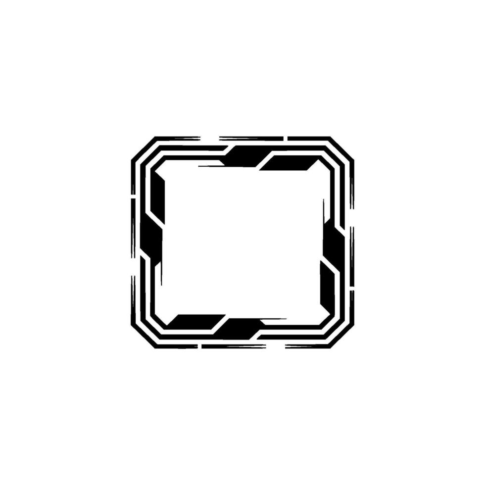 Futuristic Square Frame Element Minimalist Tech Aesthetic vector