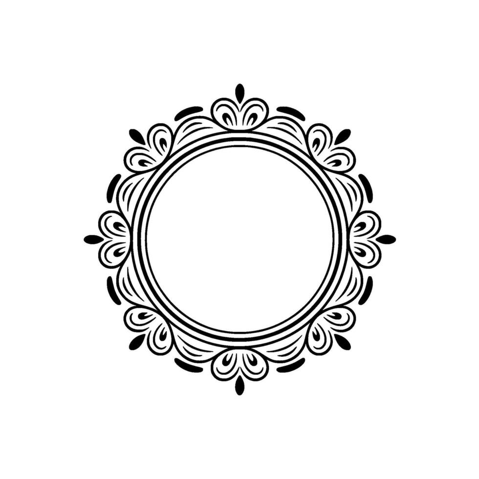Elegant Black and White Circular Frame vector