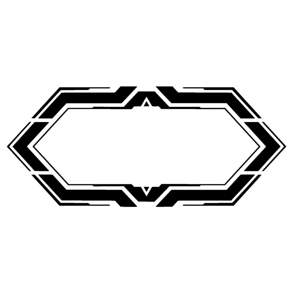 Modern Geometric Frame Tech Hexagon Element on White Background vector