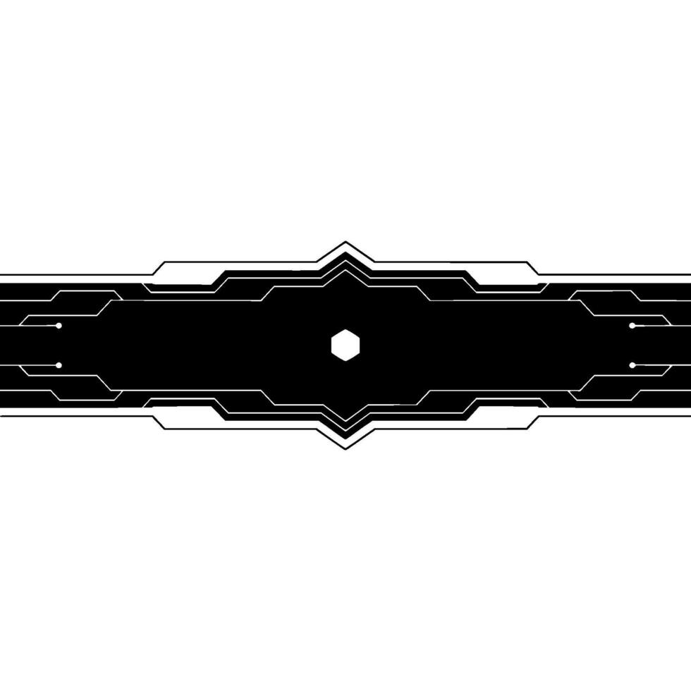 Futuristic Black and White Tech Banner With Glowing Hexagon vector