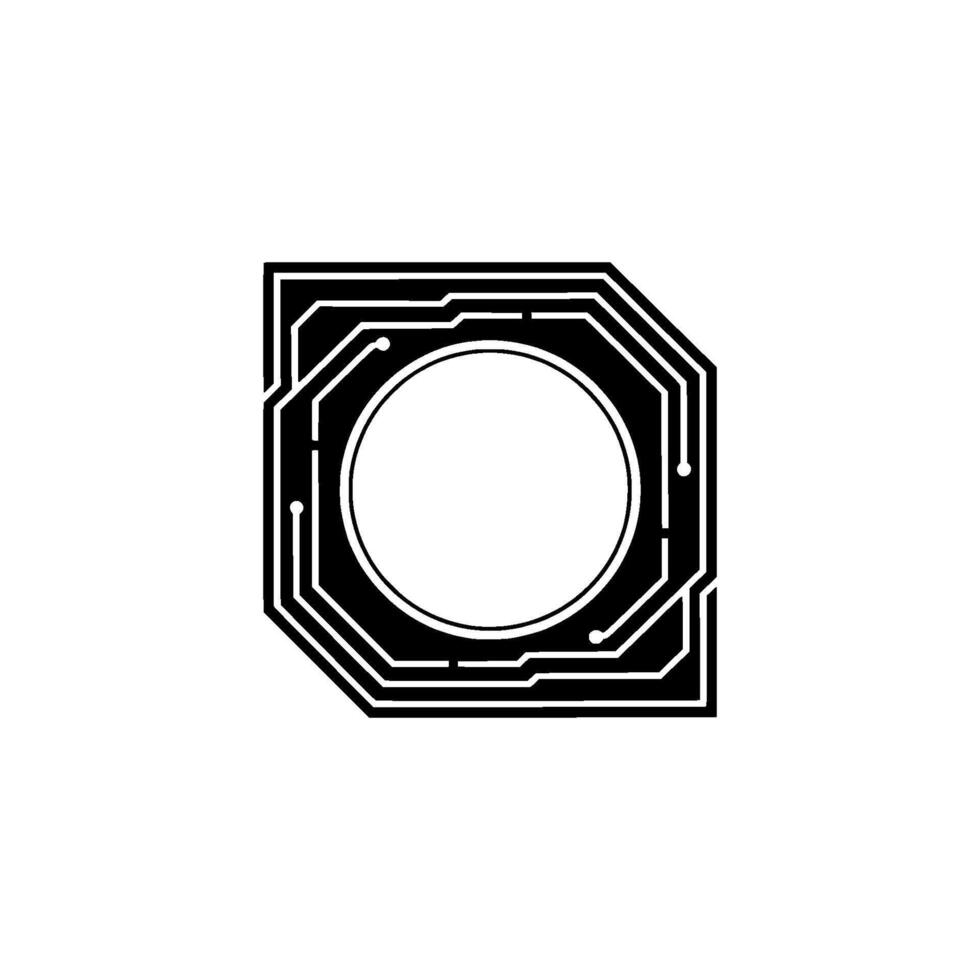 Abstract Circuit Board in Black and White vector