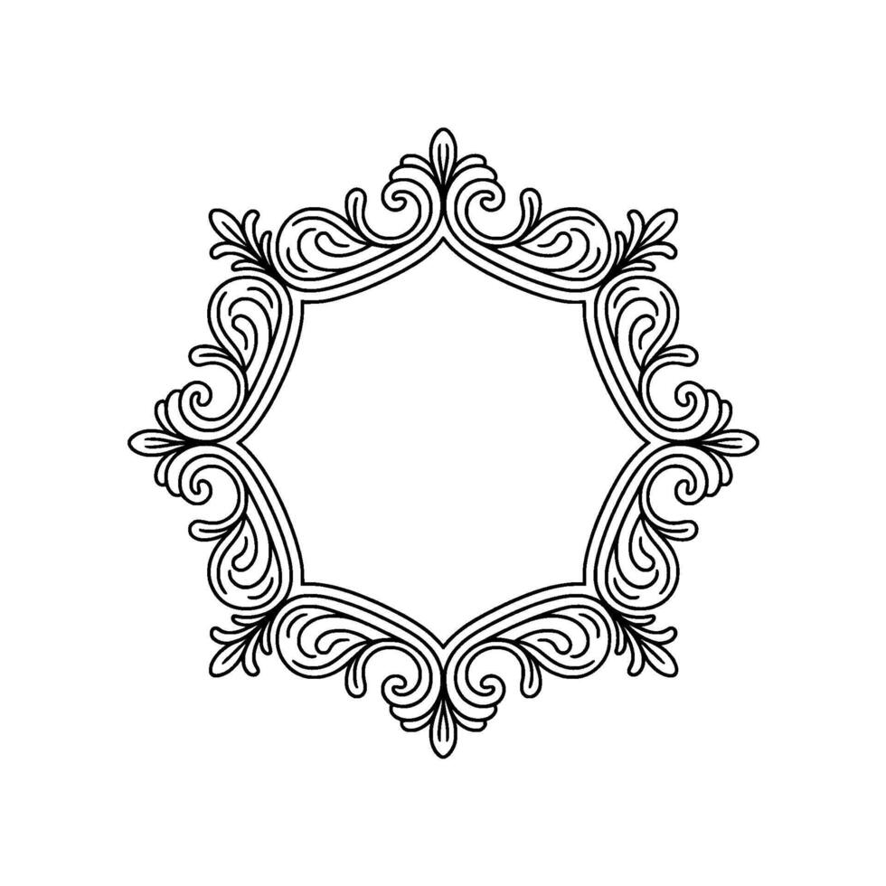 Ornate Floral Frame Illustration Decorative, Elegant, and Minimalist vector