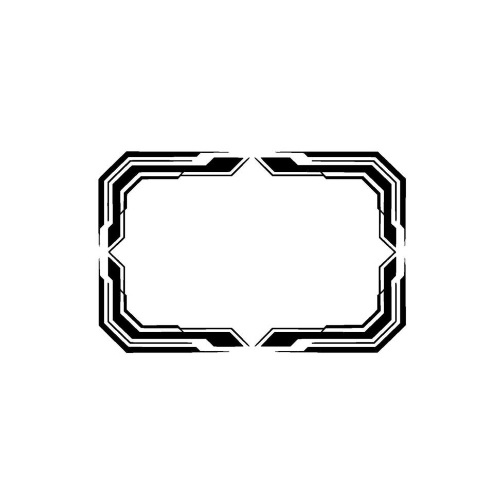 Tech Frame Minimalist Geometric on White vector
