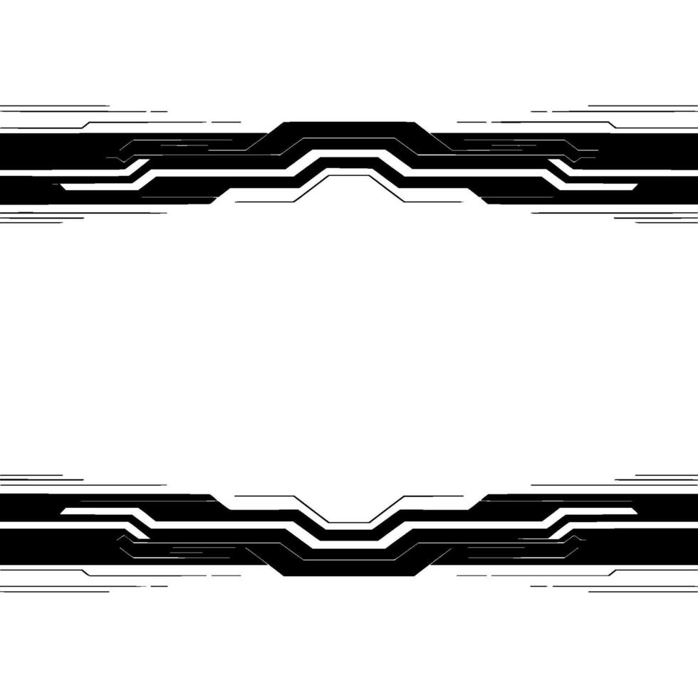 Futuristic Technology Border Template Black Lines on Gradient White Background vector