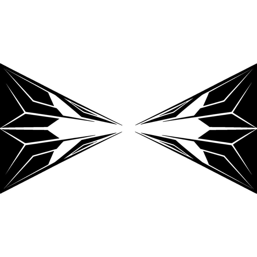 Abstract Geometric Symmetric Black White Shapes on White Background vector
