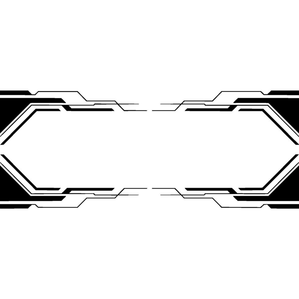 Minimalist Scifi Hud Element Black and White Background vector