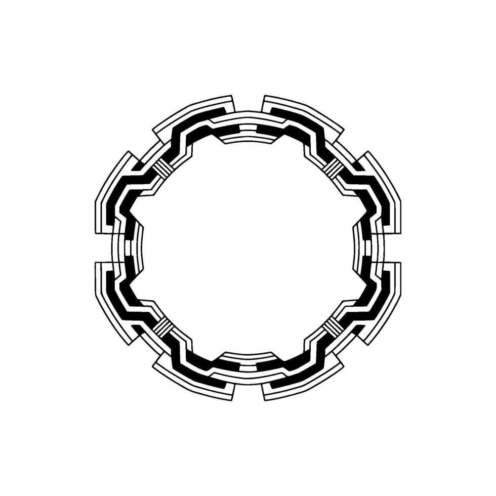 Abstract Geometric Frame, Black and White, Futuristic vector