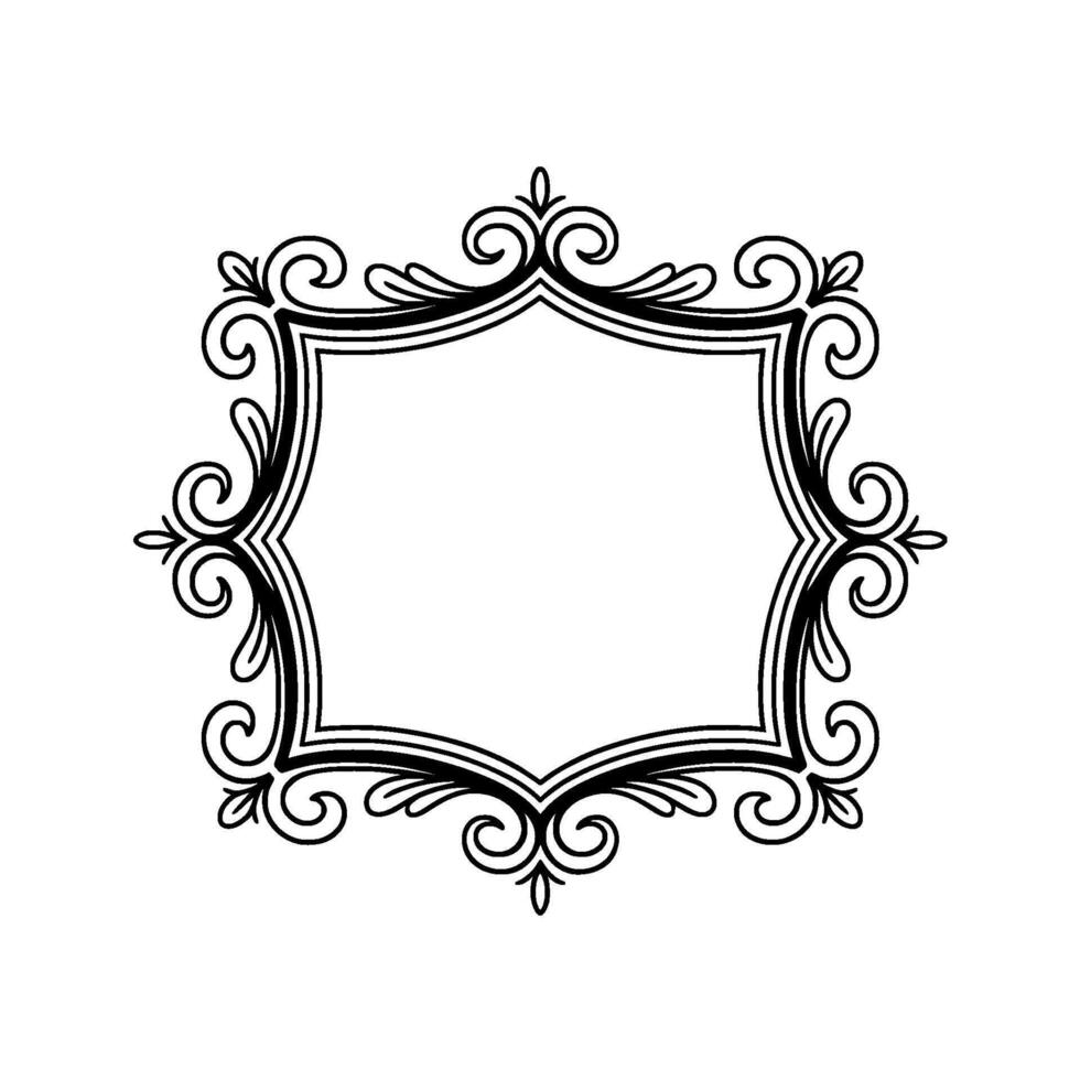 Elegant Black White Ornate Frame Decorative Element vector