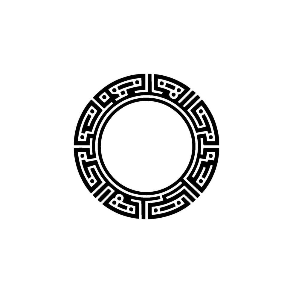 Minimalist Circular Islamic Pattern on White Background vector