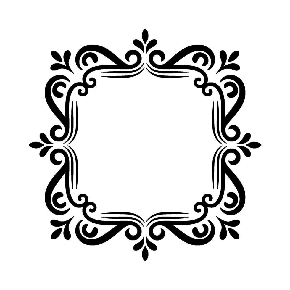 Elegant Black Ornate Square Frame vector