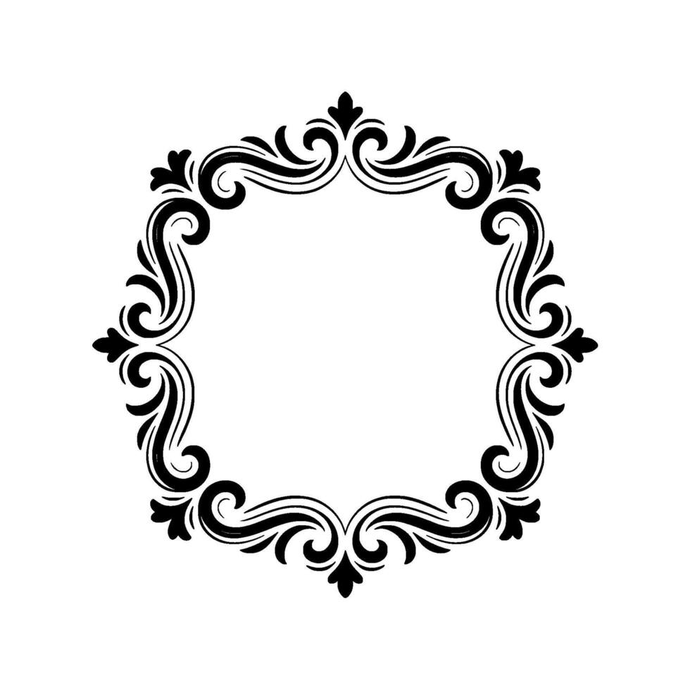 Elegant Black Floral Frame vector