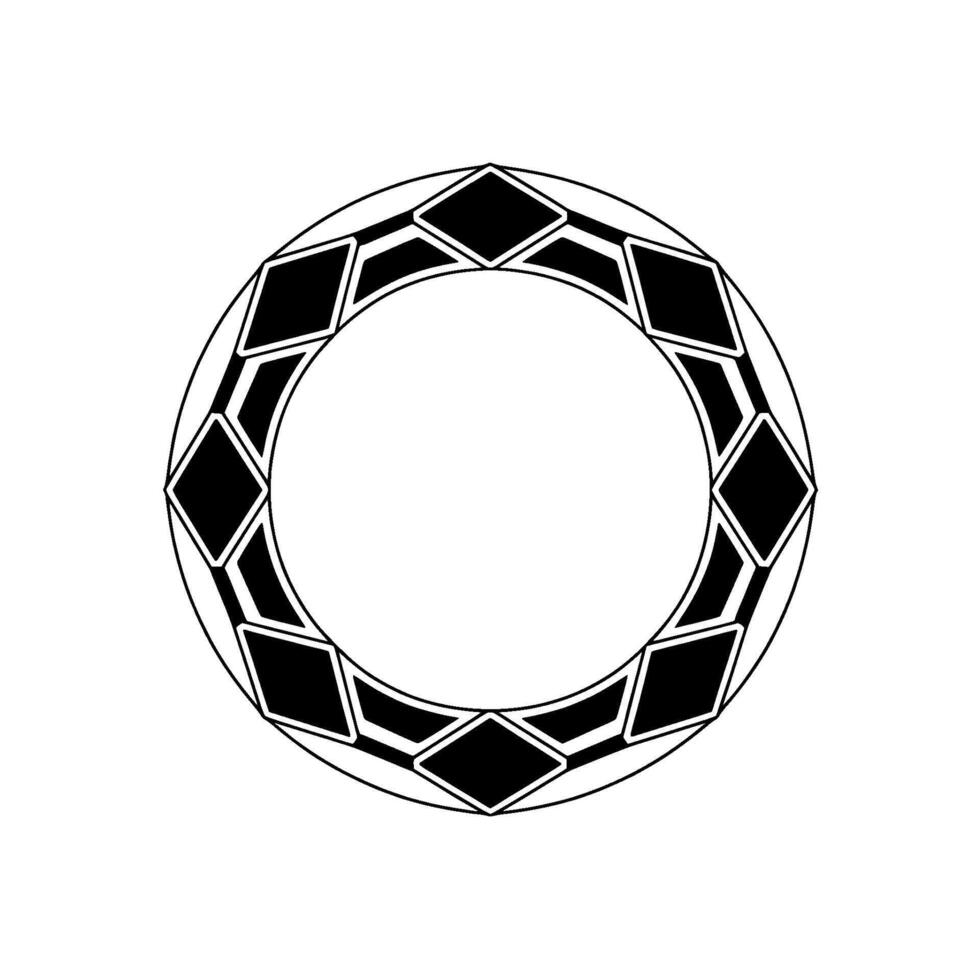 Geometric Diamond Ring , Minimalist Abstract, Black White, Decorative Element vector