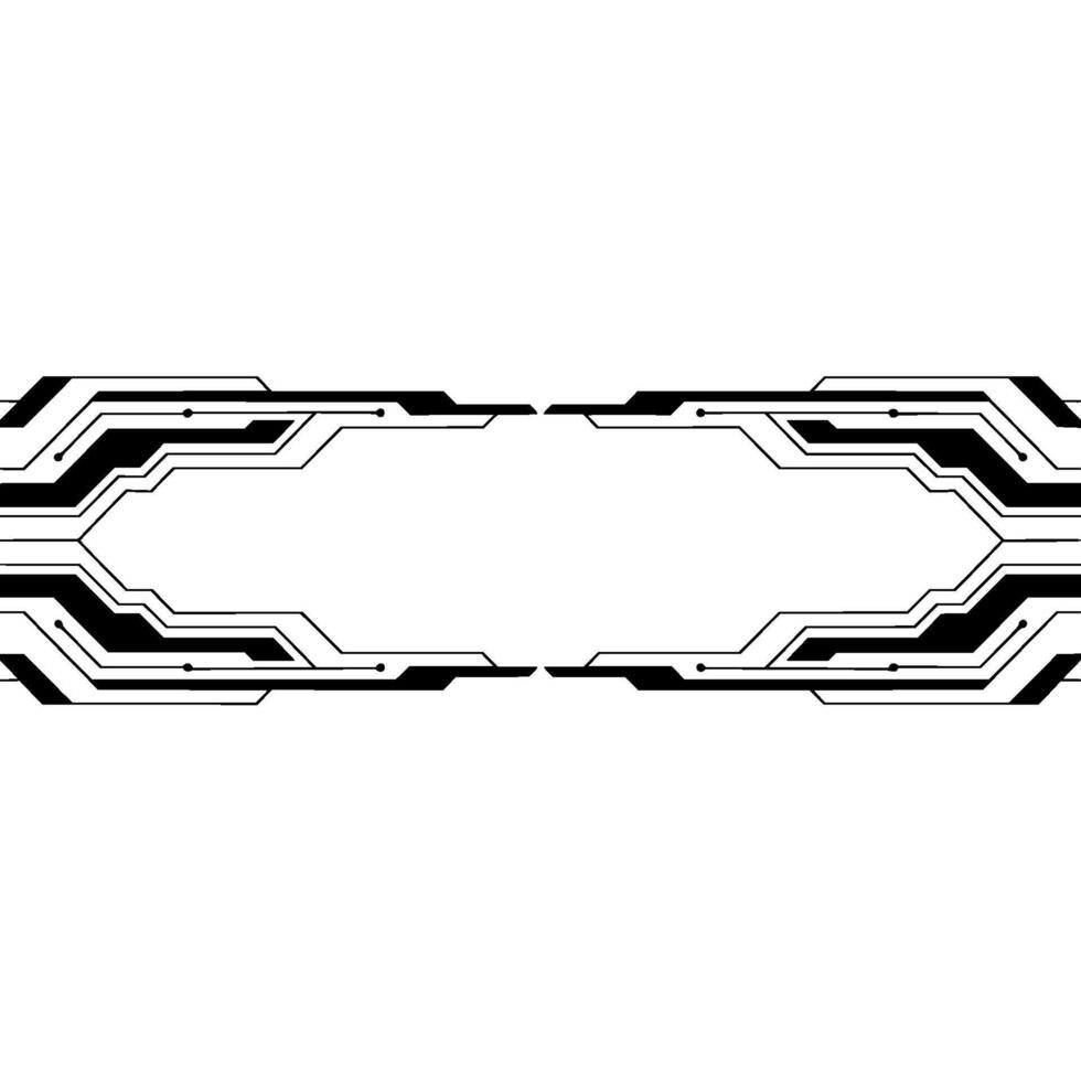 Futuristic Circuit Board Frame on White Abstract Tech Background vector