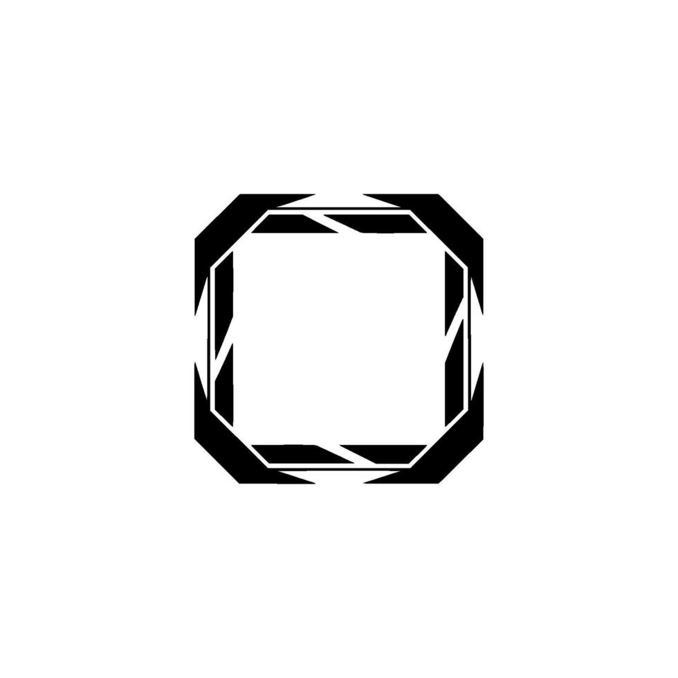 Geometric Abstract Frame Minimalist Black and White Element vector
