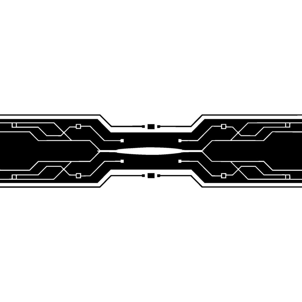 Futuristic Tech Circuit Board With Glowing Center Stripe vector