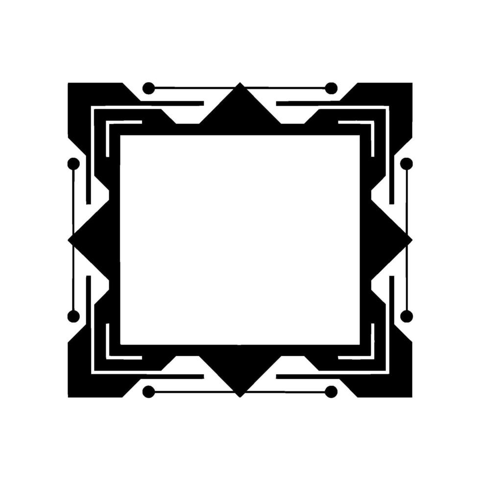 Geometric Frame , Black and White, Art Deco Style vector