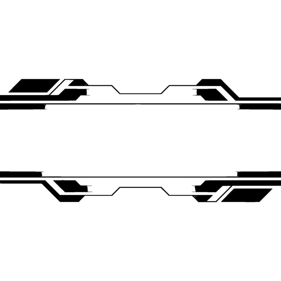 Futuristic Tech Frame Element Grayscale Geometric vector