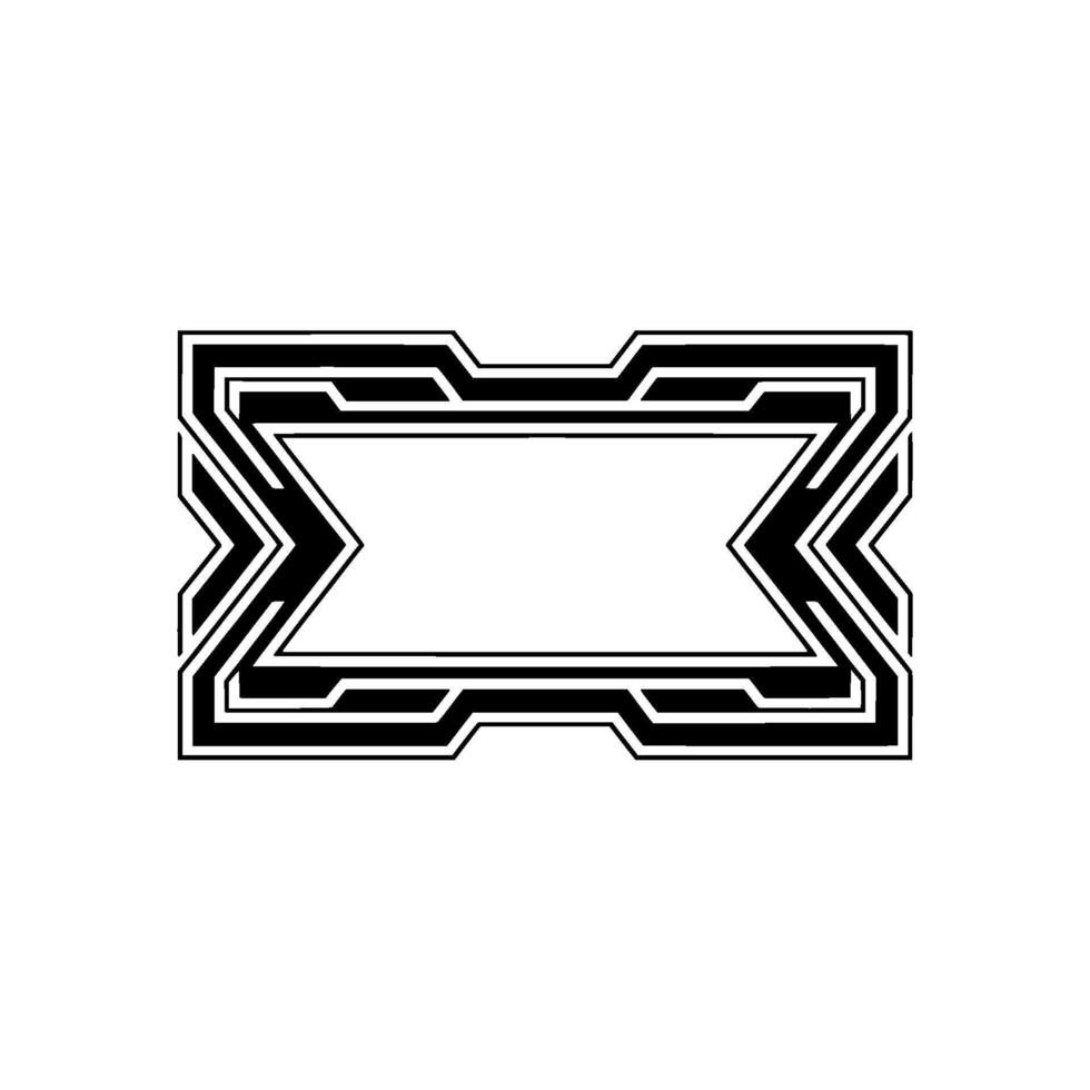 Abstract Geometric Frame Minimalist Black White vector