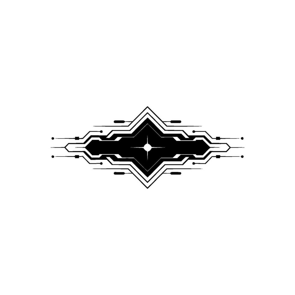 Futuristic Tech Element Circuit Board Starburst vector