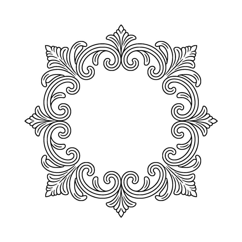 Elegant Swirl Frame Outline for Invitations and Designs vector