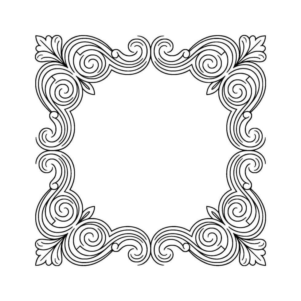 Elegant Swirls Frame, Decorative Element, Black and White vector