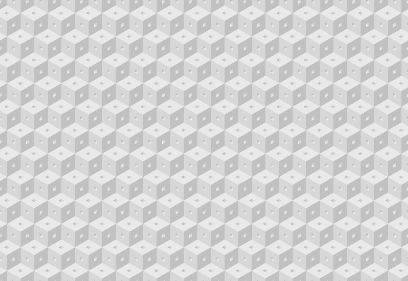 Sleek, repeating grayscale cube pattern. Ideal for modern website backgrounds, tech presentations, or minimalist designs. Creates a sense of depth and order, conveying structure and precision. vector