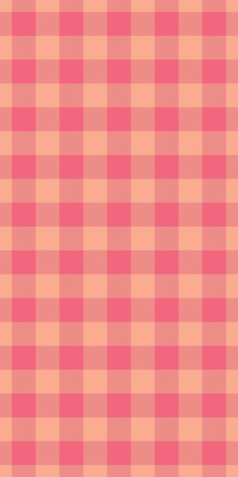 Vibrant pink and peach gingham pattern. Perfect for backgrounds, textiles, or packaging design. This cheerful, repetitive texture evokes feelings of warmth and nostalgia. vector