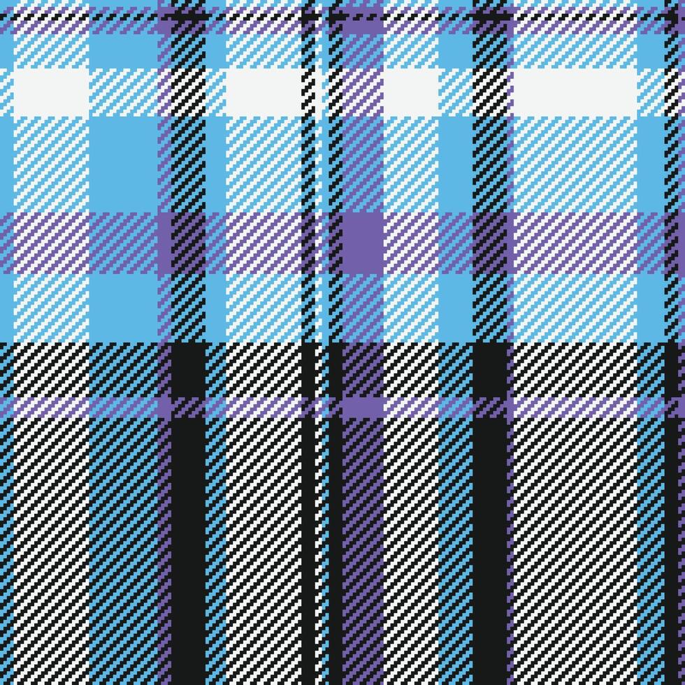 Vibrant blue, purple, and black plaid pattern. Perfect for textile design, fashion, website backgrounds, or scrapbooking. vector