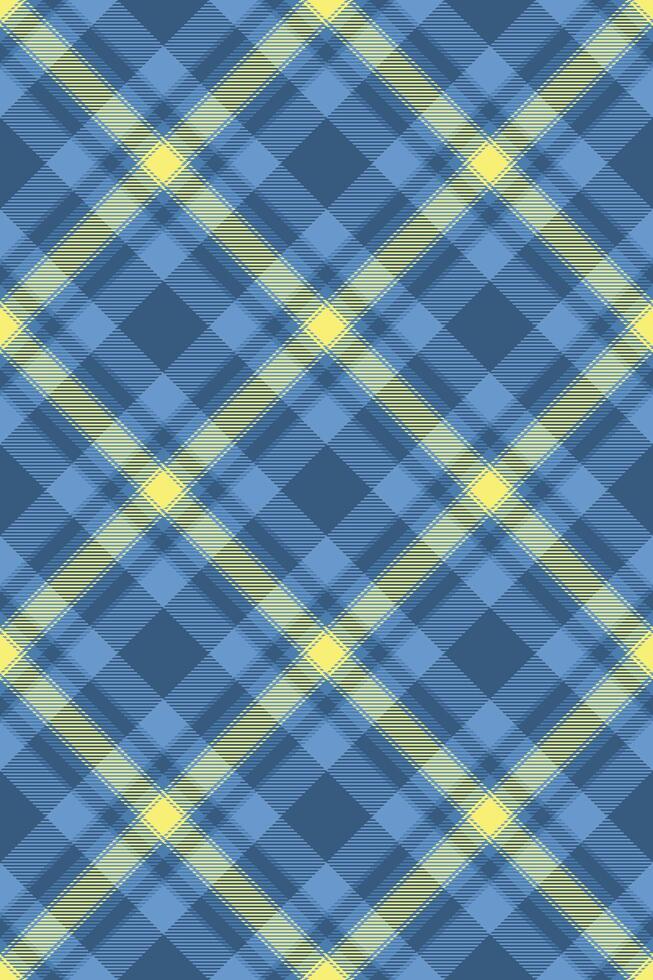 Vibrant blue and yellow plaid pattern, perfect for textile design, website backgrounds, or fashion projects. vector