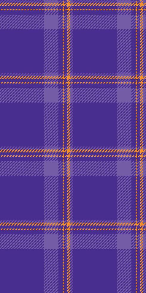 Vibrant purple and orange plaid pattern. Perfect for textile design, apparel, or autumnal themed projects. This bold graphic offers a modern twist on a classic textile design. vector