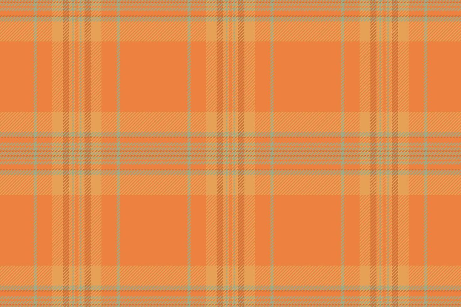 Autumnal plaid pattern background in orange, gold, teal. Textile design with a rustic feel. Use for backgrounds, apparel, or design elements. vector