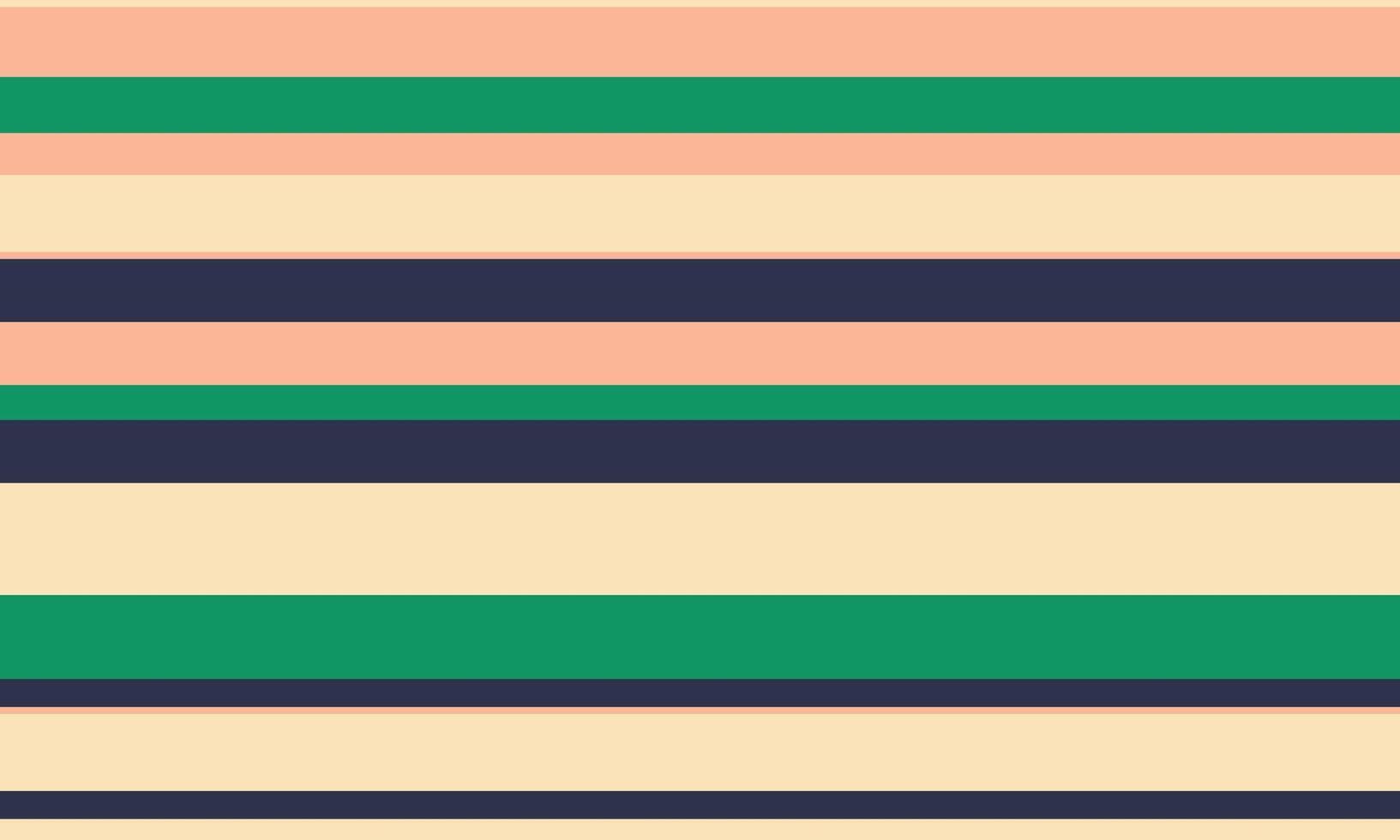 Vibrant horizontal stripes in peach, teal, and navy create a cheerful, retroinspired pattern. Perfect for textiles, website backgrounds, or any project needing a playful yet sophisticated design. vector