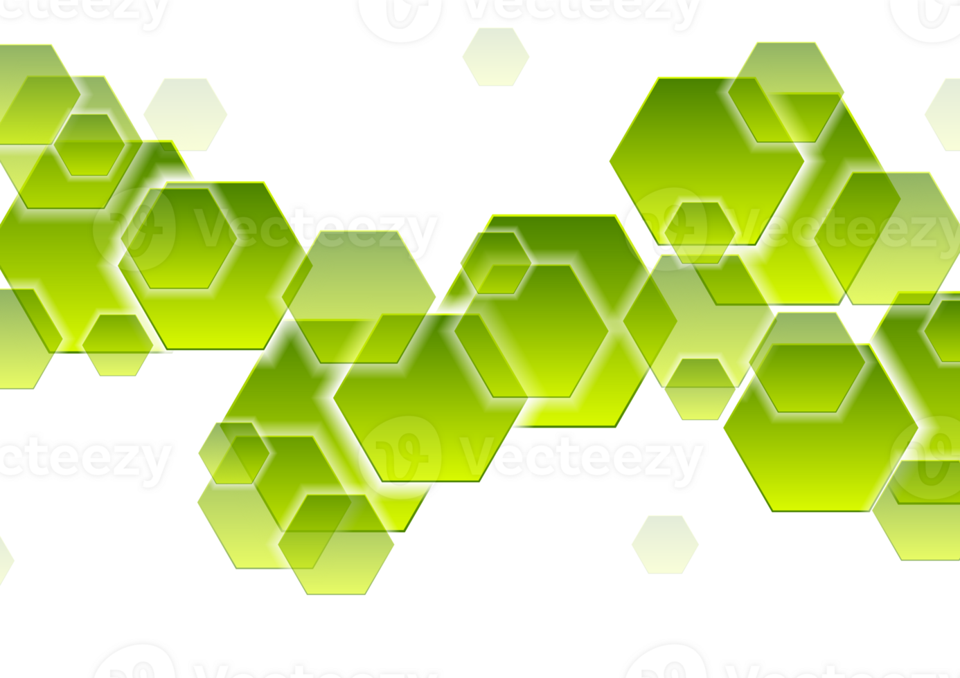Green tech hexagons abstract geometric background png
