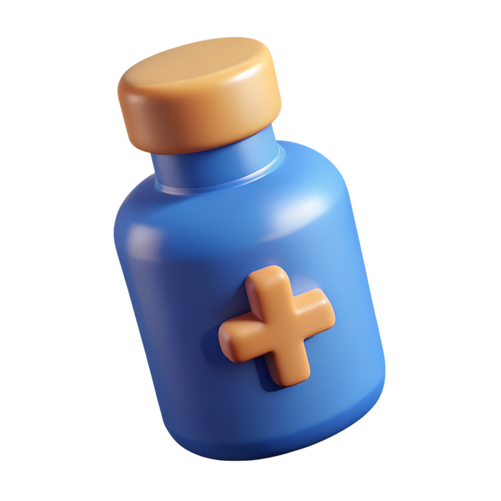 A blue bottle with a cross on it png