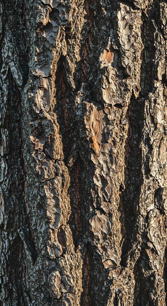 Close up tree bark texture, excellent for digital backgrounds, forest-themed print materials, or educational botanical content. photo