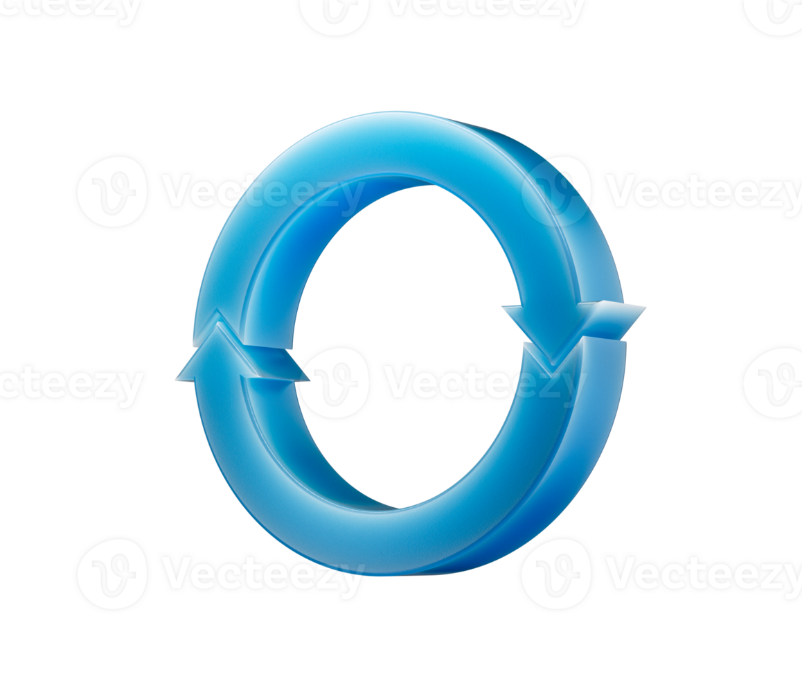 3d Blue Circular Arrow Loop Symbolizes Recycling And Continuous Rotation. 3D Illustration png