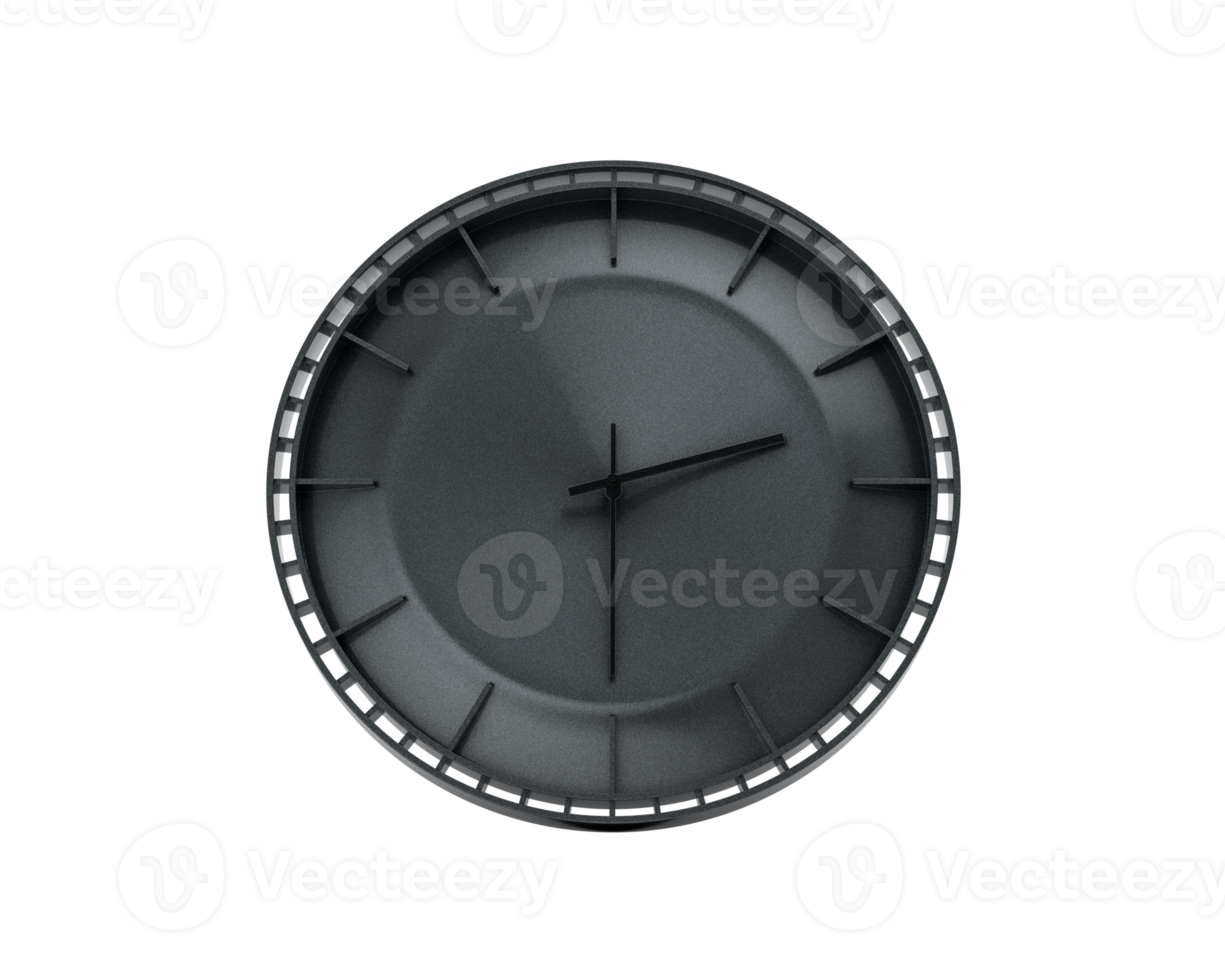 A Modern Charcoal Black Wall Clock 2 30 Two Thirty 02 30 For Modern Interiors 3D Illustration png