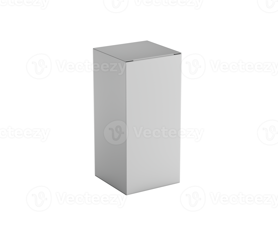 A Cardboard Box Mockup For Packaging Concept Standing On Vertical 3d Illustration png