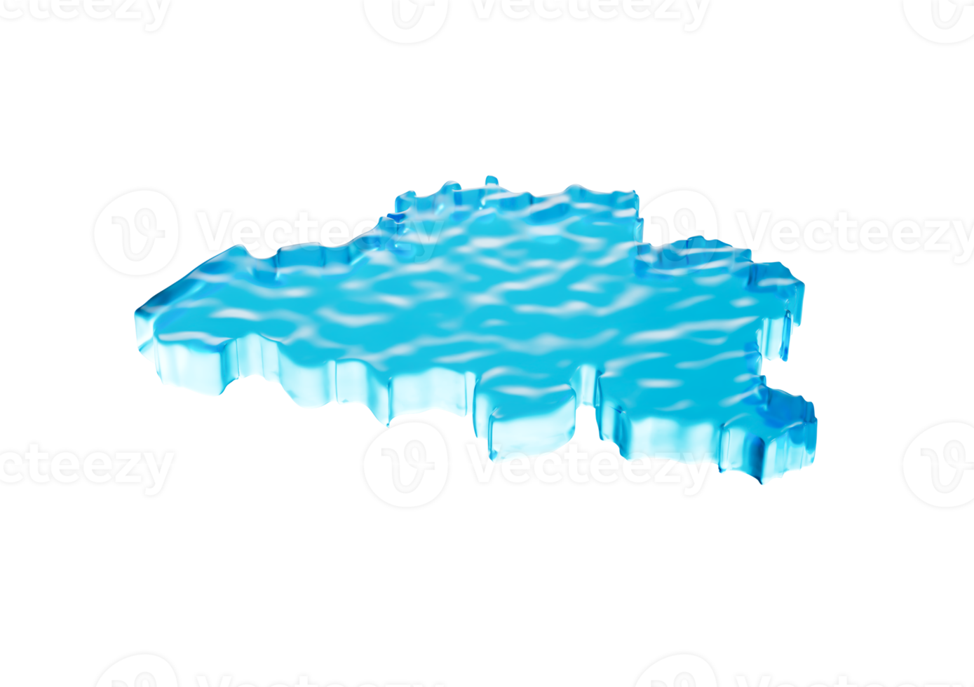 Ice Map of Belgium global warming melting glacier in deep blue water 3d illustration png