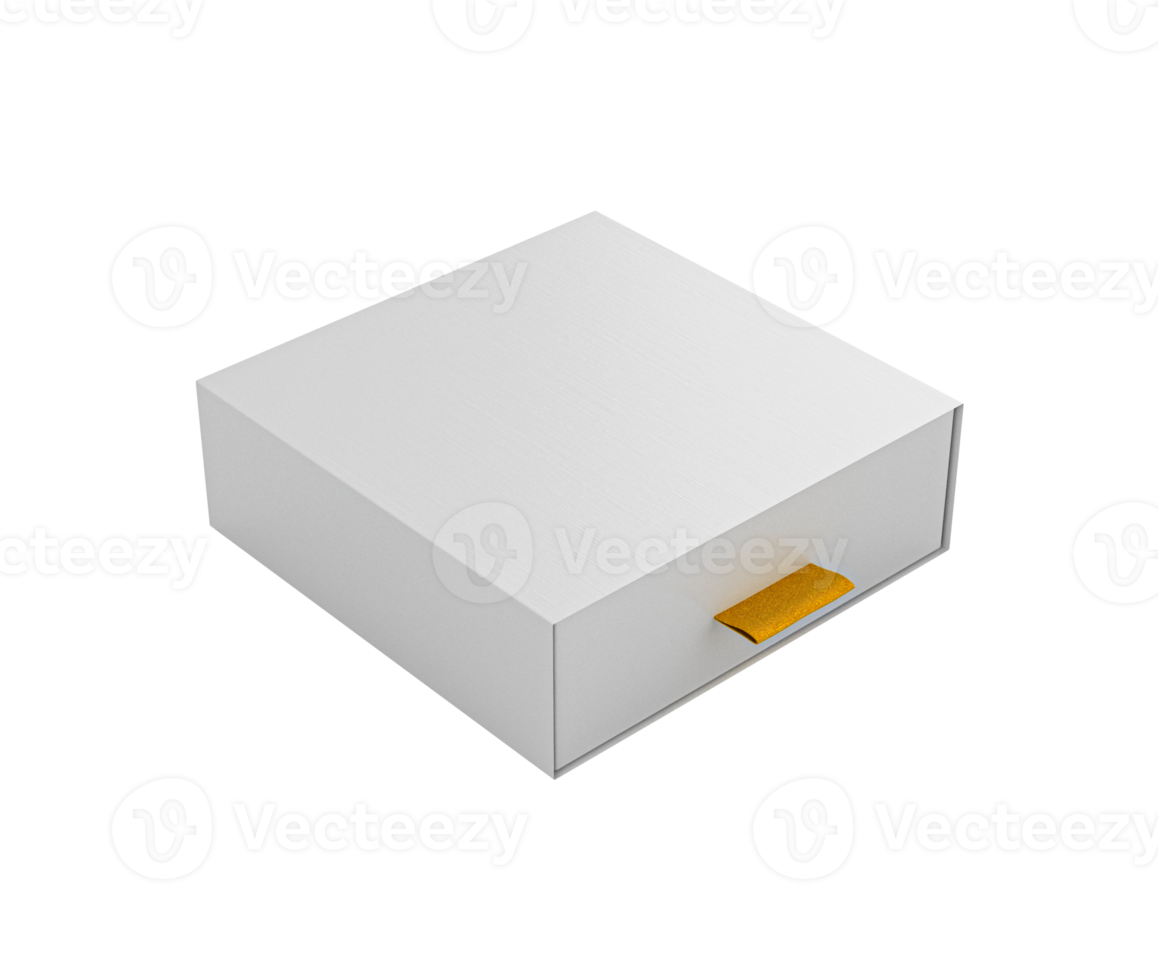 A Modern Silver Jewelry Box With A Golden Tab Drawer For Protecting Delicate Jewelry 3d Illustration png