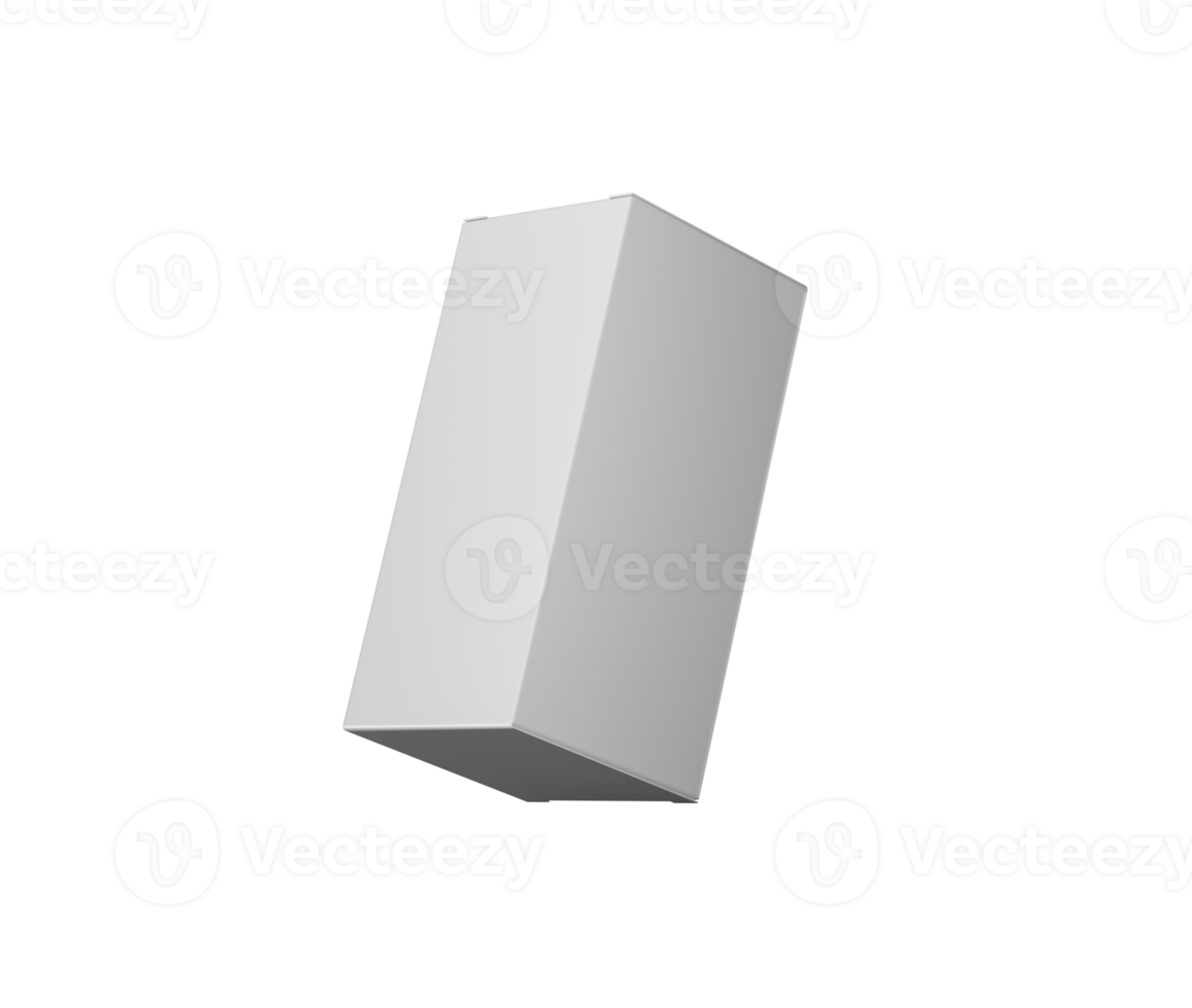 Rectangular Cardboard Box Mockup For Packaging Concept Standing On Vertical 3d Illustration png