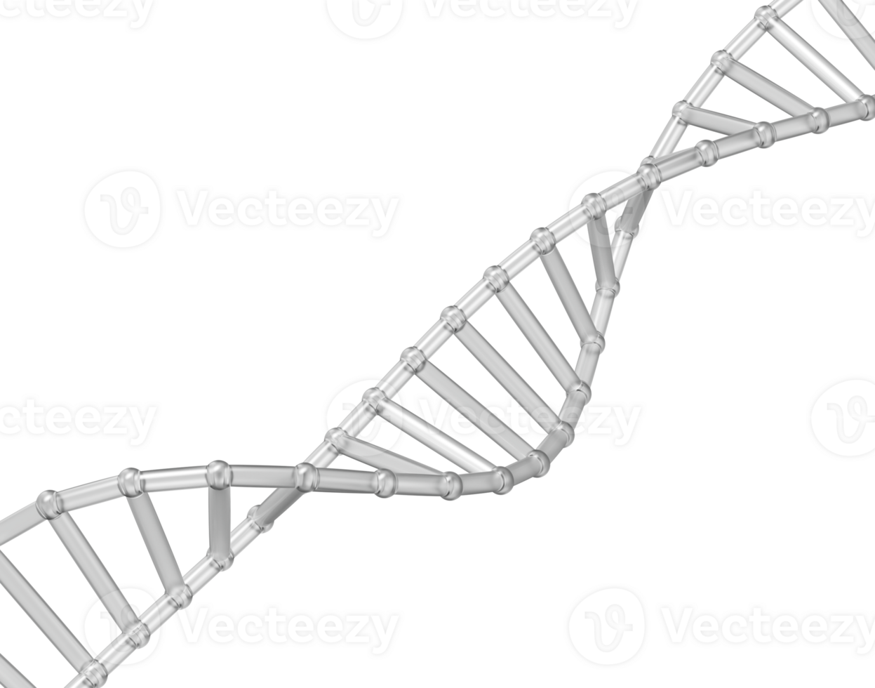 3d Transparent DNA helix with futuristic look, symbolizing genetics and biotechnology png
