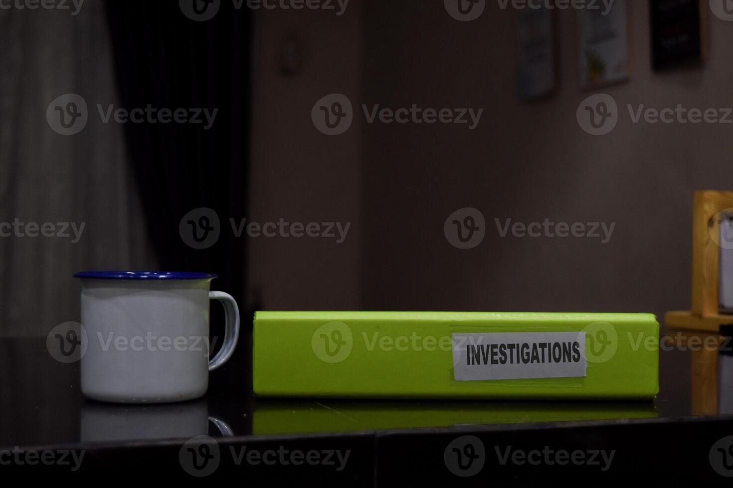 folders with the label Investigations, Business management concept photo