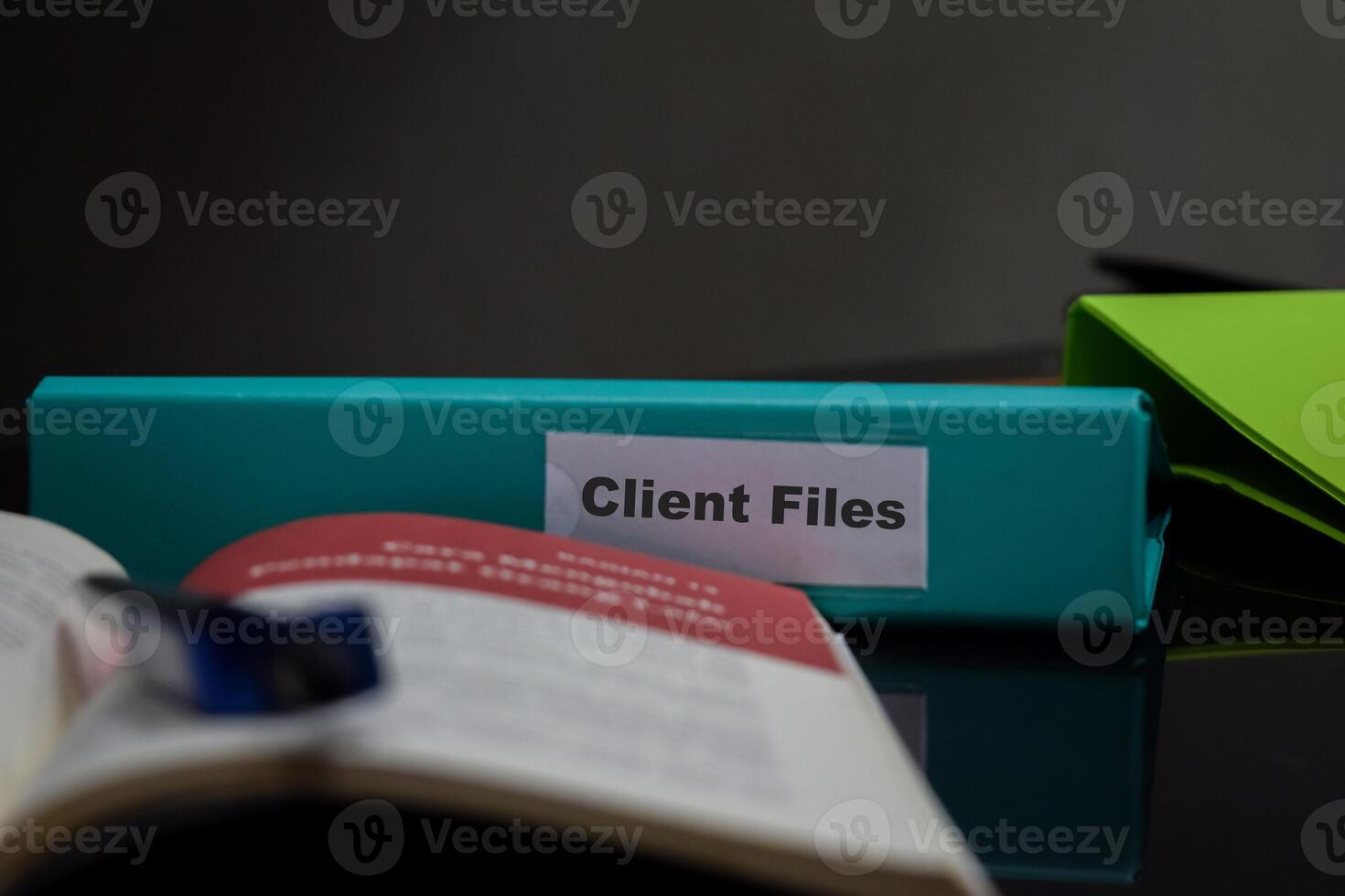 folders with the label Client files, Business management concept photo